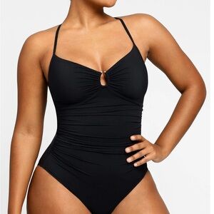 Shapellx U ring Chic Black One-Piece Swimsuit
